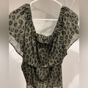 Express off the shoulder leopard print NWOT